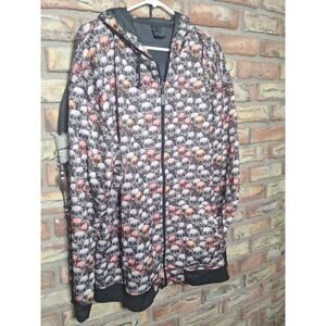 Fifty24SF Gallery Skull Print Zip Hoodie XXL – Allover Graphic Polyester
